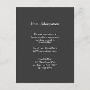 D'accompagnement Carte d'information Classic Grey Bar Mitzvah