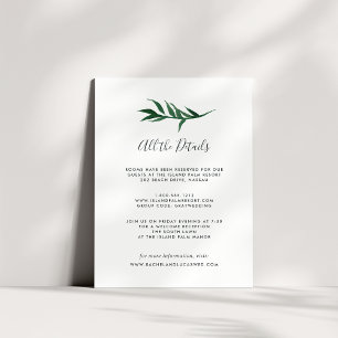 D'accompagnement Carte d'information client Watercolor Palm