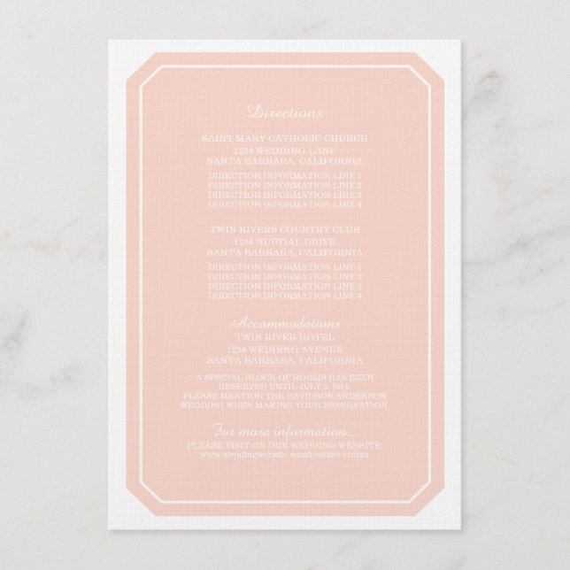 D'accompagnement Carte d'information Coral tout simplement élégante (Devant)