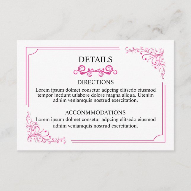 D'accompagnement Carte d'information de mariage (Devant)