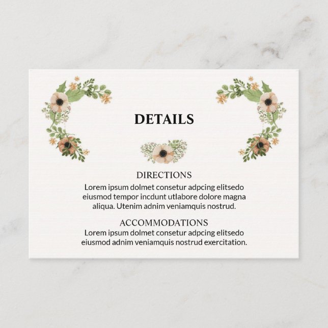 D'accompagnement Carte d'information de mariage (Devant)