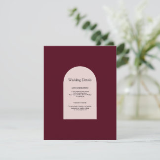 D'accompagnement Carte d'information de mariage à fleurs arquées de