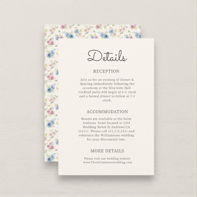D'accompagnement Carte d'information de mariage à l'aquarelle flora (Créateur téléchargé)
