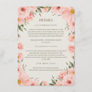 D'accompagnement Carte d'information de mariage aux fleurs aquarell