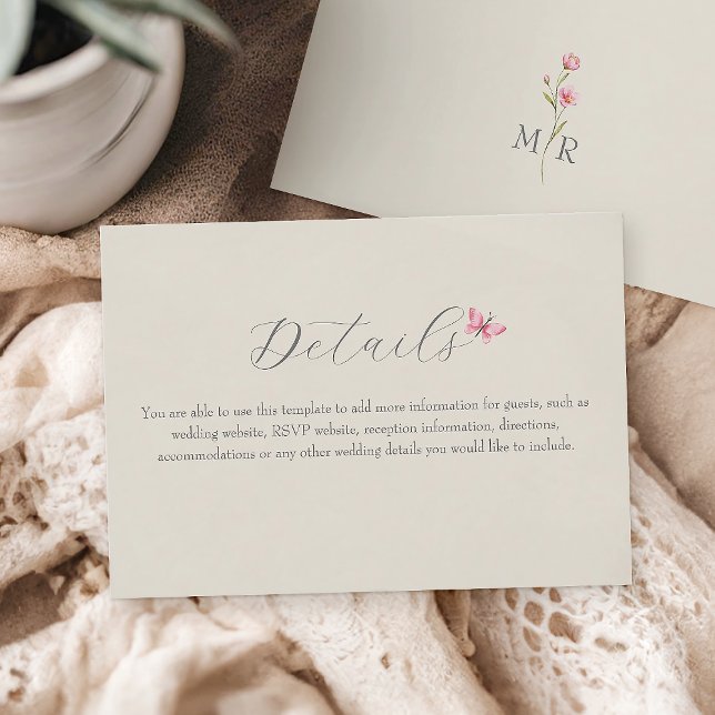 D'accompagnement Carte d'information de mariage aux fleurs sauvages (Créateur téléchargé)