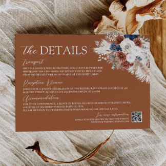 D'accompagnement Carte d'information de mariage bohème Terracotta R