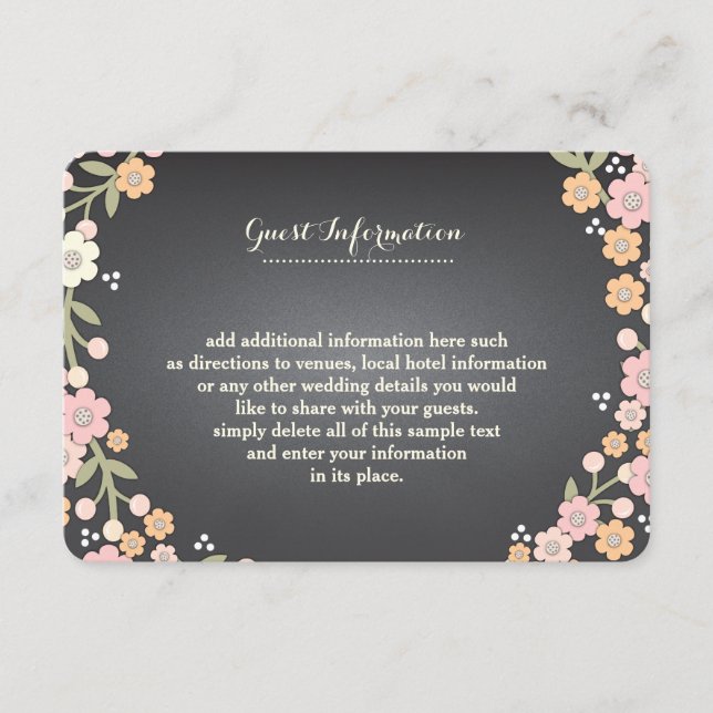D'accompagnement Carte d'information de mariage Charming Garden Flo (Devant)