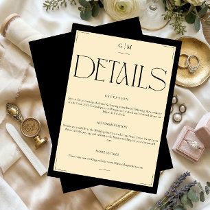 D'accompagnement Carte d'information de mariage classique avec mono
