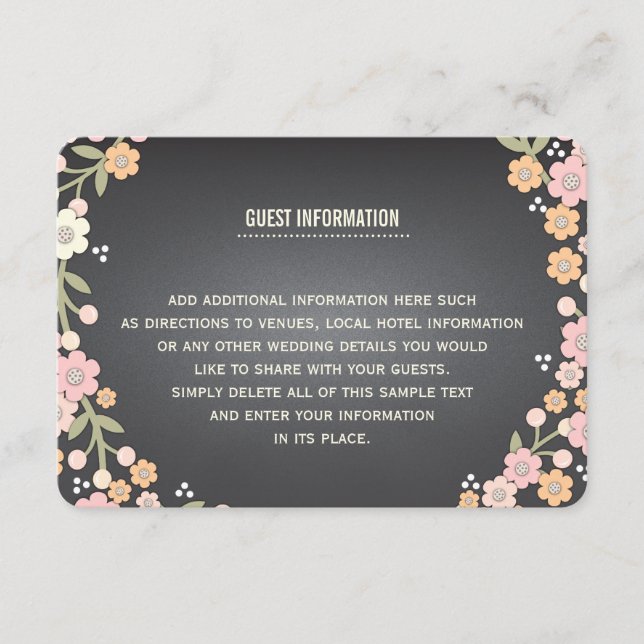 D'accompagnement Carte d'information de mariage Couronne florale de (Devant)