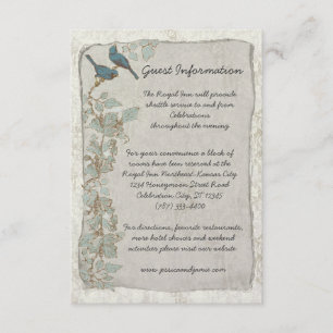 D'accompagnement Carte d'information de Mariage damassé aux oiseaux