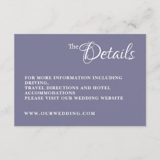 D'accompagnement Carte d'information de mariage Dusty Lavender