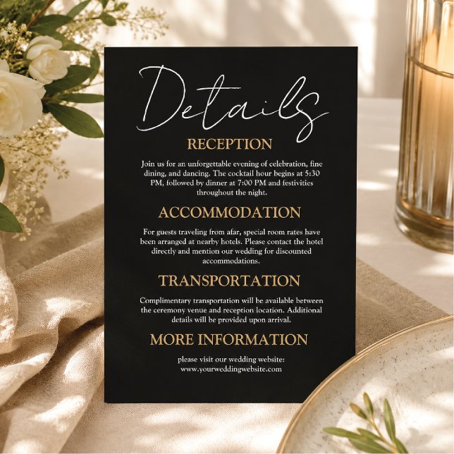D'accompagnement Carte d'information de mariage élégante (Créateur téléchargé)