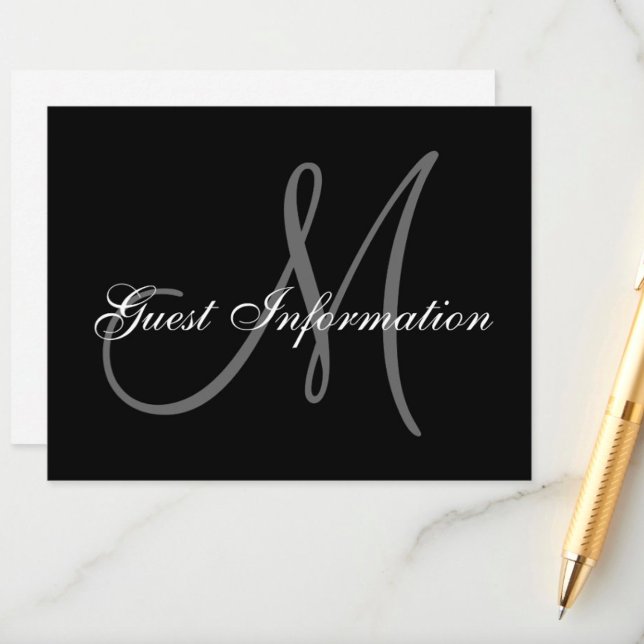 D'accompagnement Carte d'information de mariage élégante avec Monog (Créateur téléchargé)