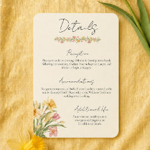 Carte d'information de mariage Fleur de Narcisse d