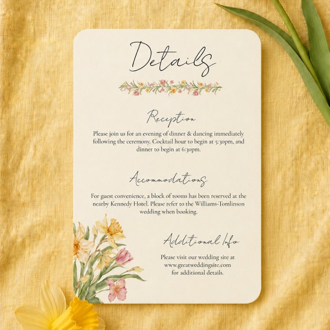 D'accompagnement Carte d'information de mariage Fleur de Narcisse d (Créateur téléchargé)
