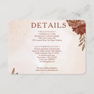 D'accompagnement Carte d'information de mariage florale Bourgogne &