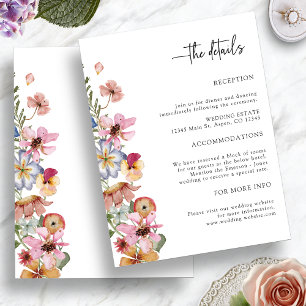 D'accompagnement Carte d'information de mariage florale colorée à i