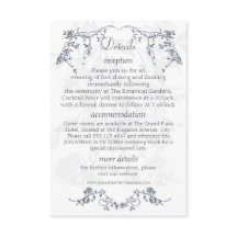 Carte d'information de mariage florale vintage ble