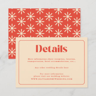 D'accompagnement Carte d'information de mariage moderne rétro simpl