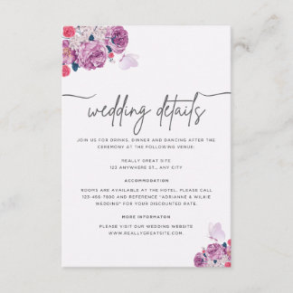D'accompagnement Carte d'information de mariage Petal Whispers