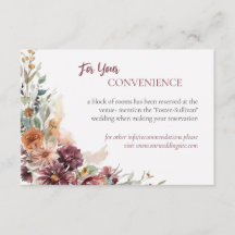 Carte d'information de mariage Plum Petals