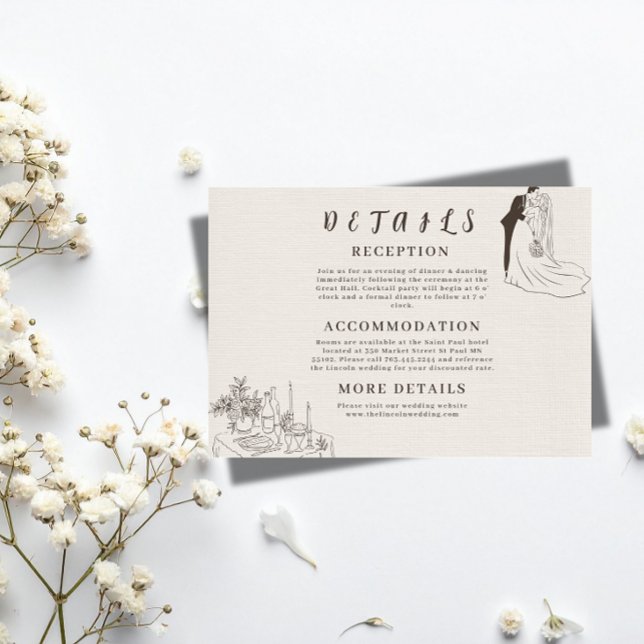 D'accompagnement Carte d'information de mariage romantique minimali (Créateur téléchargé)