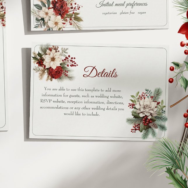 D'accompagnement Carte d'information de mariage rustique d'hiver (Créateur téléchargé)
