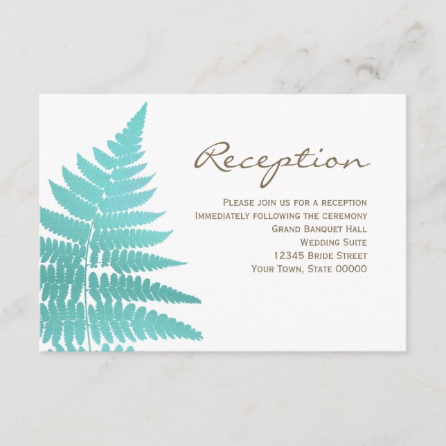 D'accompagnement Carte d'information de réception de mariage aux fo (Devant)