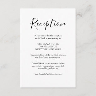 D'accompagnement Carte d'information de réception de mariage Isabel