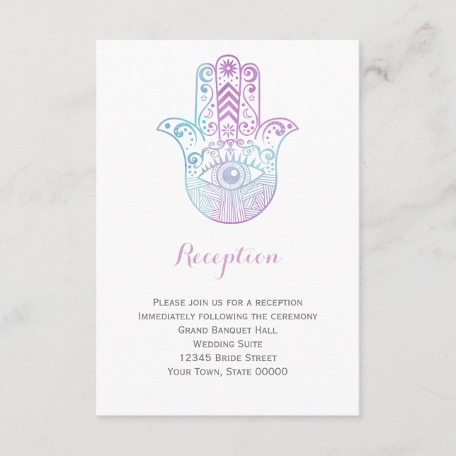 D'accompagnement Carte d'information de réception de mariage main H (Devant)