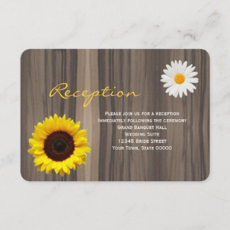 D'accompagnement Carte d'information de réception en bois rustique 