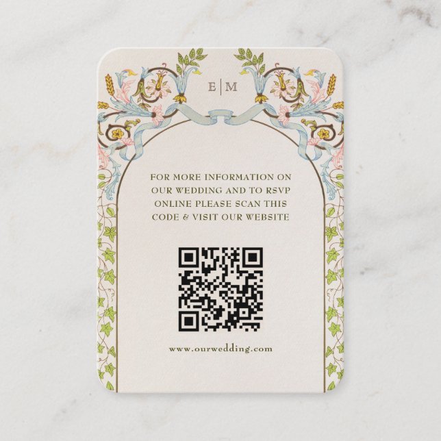 D'accompagnement Carte d'information de site web de mariage avec co (Devant)