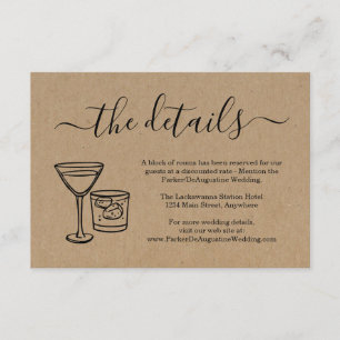 D'accompagnement Carte d'information de toast de cocktail