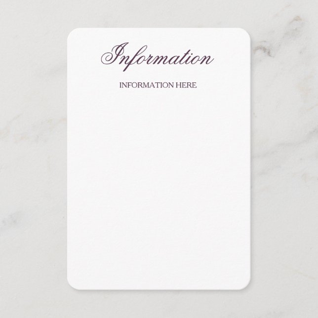 D'accompagnement Carte d'information du Mariage Classy Purple Check (Devant)