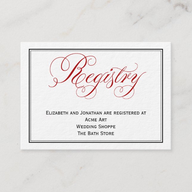 D'accompagnement Carte d'information du Registre Mariage de script  (Devant)