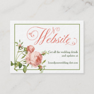 D'accompagnement Carte d'information du site de mariage Cabbage Ros