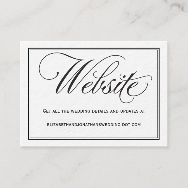 D'accompagnement Carte d'information du site Web du Mariage Chic Ca (Devant)