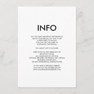 D'accompagnement Carte d'information et de détails minimaux pour le