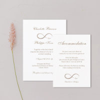 Carte d'information hôtelière de mariage avec symb