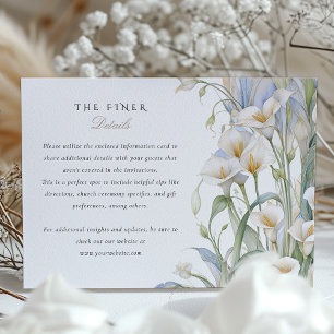 D'accompagnement Carte d'information Mariage Calla Lilies
