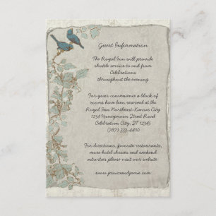 D'accompagnement Carte d'information Mariage damassé Rustic Turquoi