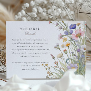 D'accompagnement Carte d'information Mariage Fleur sauvage élégante
