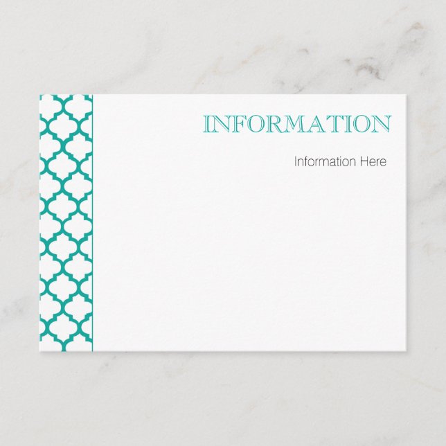 D'accompagnement Carte d'information Mariage moderne avec Motif mar (Devant)