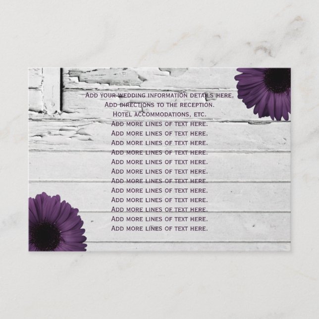 D'accompagnement Carte d'information Mariage Purple Plum Gerber Dai (Devant)
