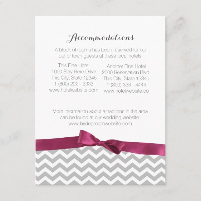 D'accompagnement Carte d'information moderne Zigzag Motif et Bow (Devant)