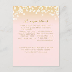 D'accompagnement Carte d'information Rose Blush et Gold Sparkings