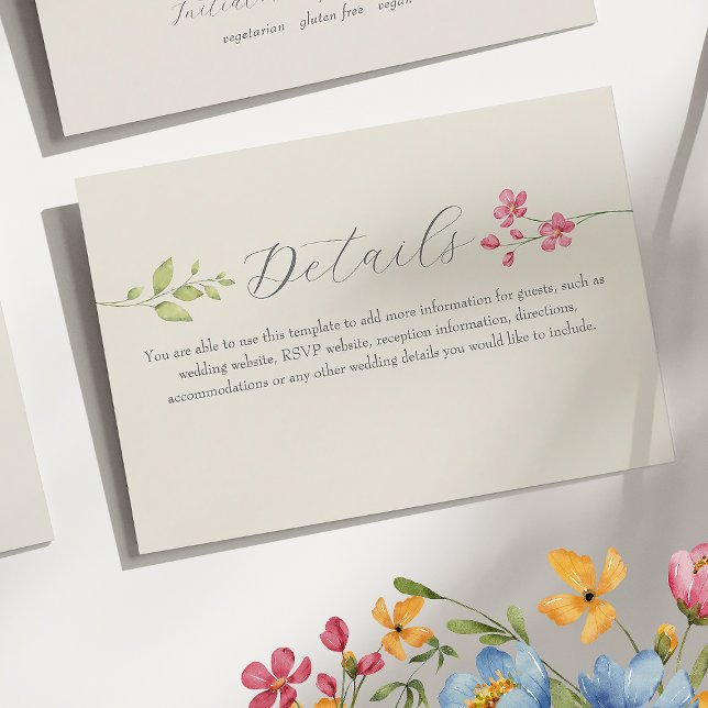 D'accompagnement Carte d'information sur le mariage aux fleurs sauv (Créateur téléchargé)