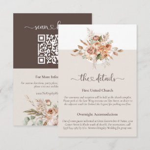 D'accompagnement Carte d'information sur les détails du mariage flo