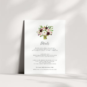 D'accompagnement Carte d'informations client Blush Romance