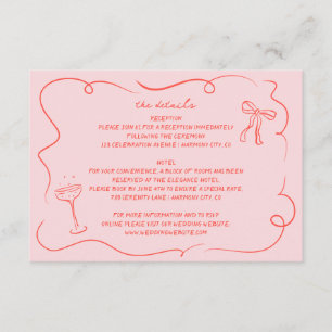 D'accompagnement Carte d'informations sur le Mariage à main vintage